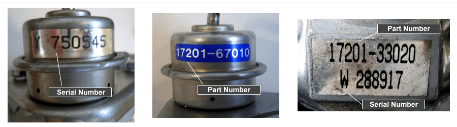 Toyota turbo part number location on actuator sticker or compressor housing